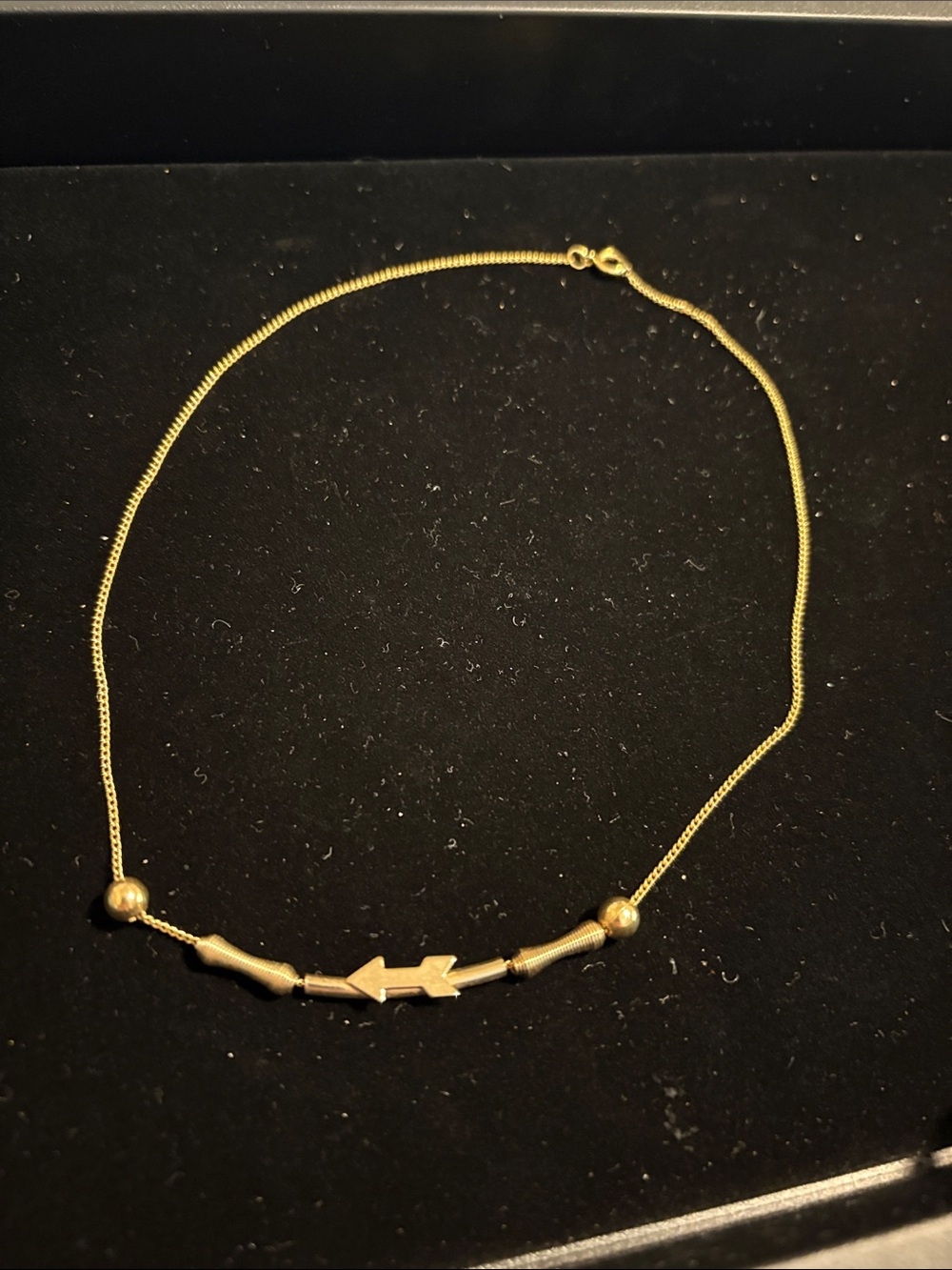 Source Unknown Gold Arrow Bar Necklace